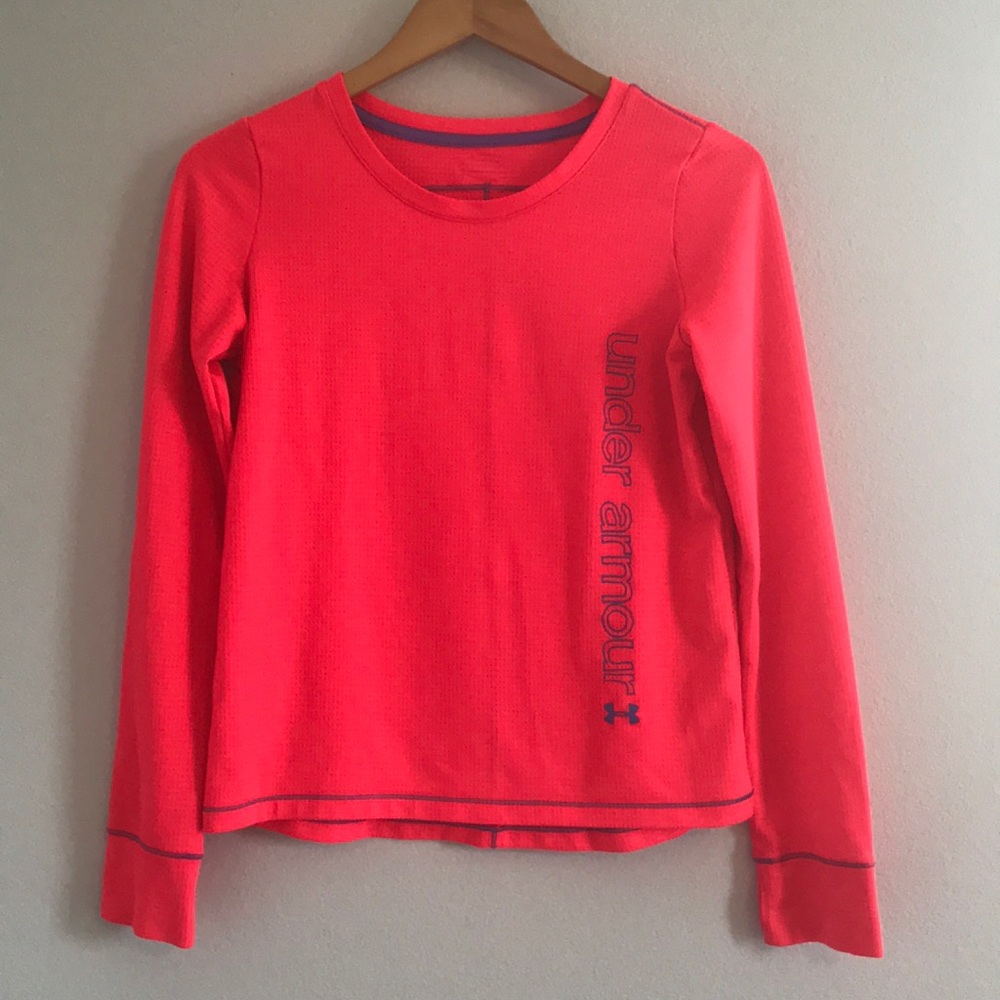 Under Armour small, long sleeved pink top